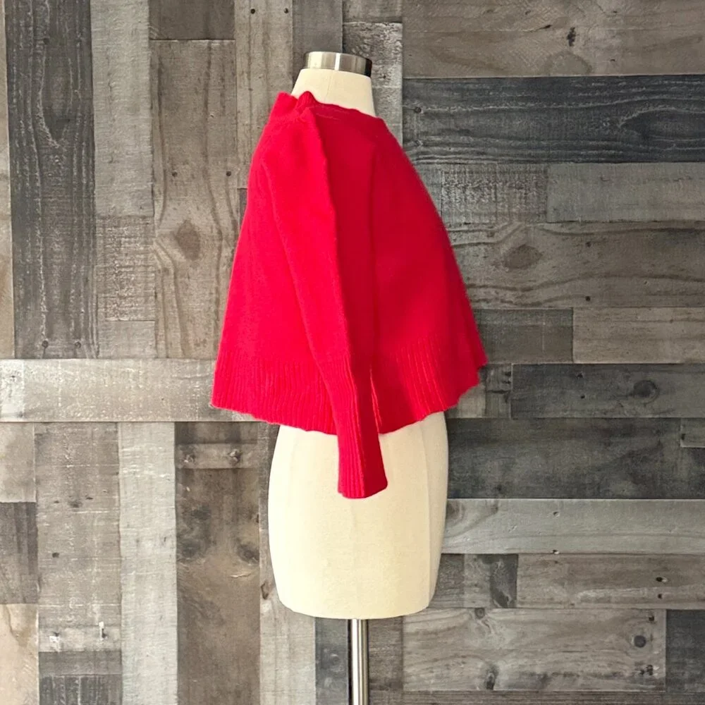 Hill House red wool cropped sweater large preppy academia minimalist gorpcore